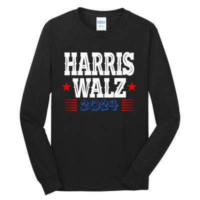 Harris Walz 2024  Kamala Harris Tim Walz President  Democratic Electio Tall Long Sleeve T-Shirt