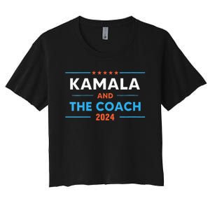 Harris Walz 2024 Comma La And The Coach Women's Crop Top Tee