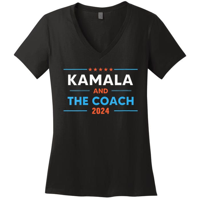 Harris Walz 2024 Comma La And The Coach Women's V-Neck T-Shirt