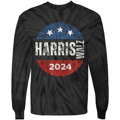 Harris Waltz 2024 Election Kamala Harris Tim Waltz 2024 Tie-Dye Long Sleeve Shirt