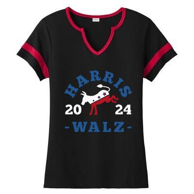 Harris Waltz 2024 Election Kamala Harris Tim Waltz 2024 Ladies Halftime Notch Neck Tee