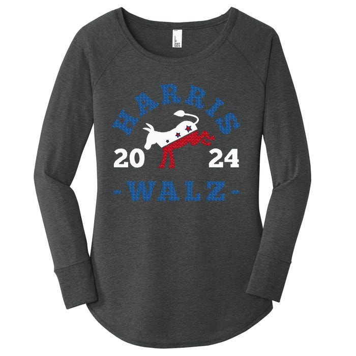 Harris Waltz 2024 Election Kamala Harris Tim Waltz 2024 Women's Perfect Tri Tunic Long Sleeve Shirt