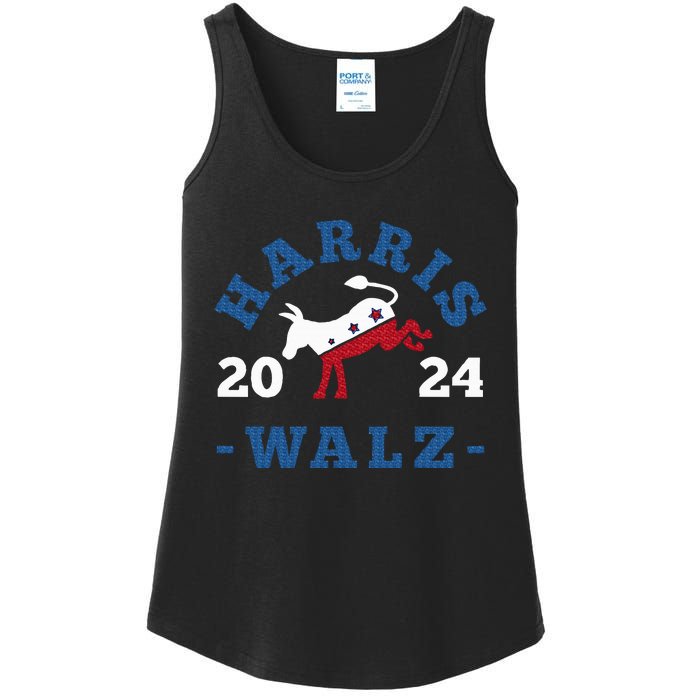 Harris Waltz 2024 Election Kamala Harris Tim Waltz 2024 Ladies Essential Tank