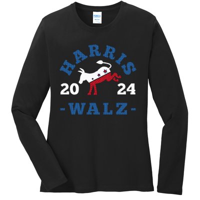 Harris Waltz 2024 Election Kamala Harris Tim Waltz 2024 Ladies Long Sleeve Shirt