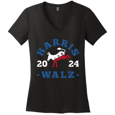 Harris Waltz 2024 Election Kamala Harris Tim Waltz 2024 Women's V-Neck T-Shirt