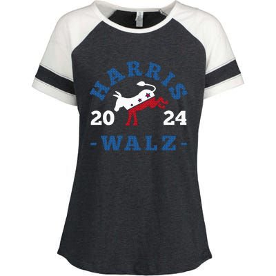 Harris Waltz 2024 Election Kamala Harris Tim Waltz 2024 Enza Ladies Jersey Colorblock Tee