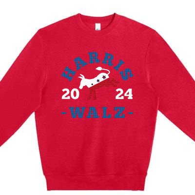 Harris Waltz 2024 Election Kamala Harris Tim Waltz 2024 Premium Crewneck Sweatshirt