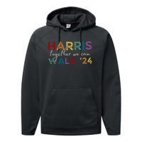 Harris Walz 24 Together We Can Performance Fleece Hoodie