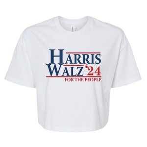 Harris Walz 2024 For The People Vice President Tim Walz Bella+Canvas Jersey Crop Tee