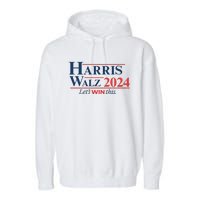 Harris Walz 2024 Kamala Harris Tim Walz President Garment-Dyed Fleece Hoodie