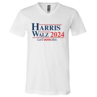 Harris Walz 2024 Kamala Harris Tim Walz President V-Neck T-Shirt