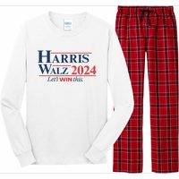 Harris Walz 2024 Kamala Harris Tim Walz President Long Sleeve Pajama Set