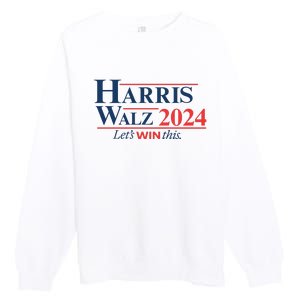 Harris Walz 2024 Kamala Harris Tim Walz President Premium Crewneck Sweatshirt