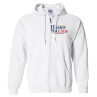 Harris Walz 2024 Kamala Harris Tim Walz President Full Zip Hoodie