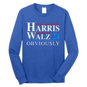 Harris Walz 2024 Obviously Kamala Harris Tim Waltz Long Sleeve Shirt