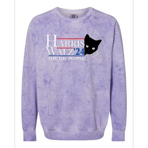 Harris Waltz 2024 For The People Cat Lady Kamala Harris 2024 Colorblast Crewneck Sweatshirt