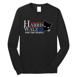 Harris Waltz 2024 For The People Cat Lady Kamala Harris 2024 Long Sleeve Shirt