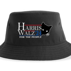 Harris Waltz 2024 For The People Cat Lady Kamala Harris 2024 Sustainable Bucket Hat