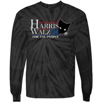 Harris Waltz 2024 For The People Cat Lady Kamala Harris 2024 Tie-Dye Long Sleeve Shirt