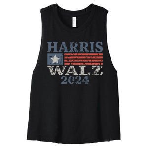 Harris Waltz 2024 Election Kamala Harris Tim Waltz 2024 Women's Racerback Cropped Tank