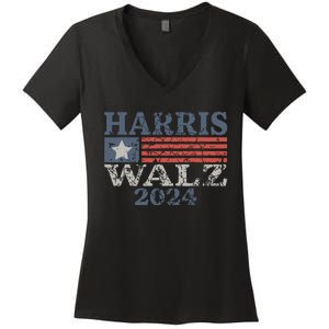 Harris Waltz 2024 Election Kamala Harris Tim Waltz 2024 Women's V-Neck T-Shirt