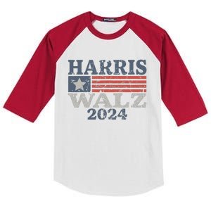 Harris Waltz 2024 Election Kamala Harris Tim Waltz 2024 Kids Colorblock Raglan Jersey