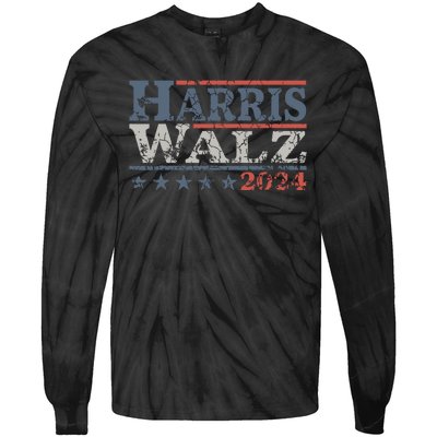 Harris Waltz 2024 Election Kamala Harris Tim Waltz 2024 Tie-Dye Long Sleeve Shirt