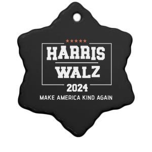 Harris Walz 2024 Make America Kind Again Harris Waltz Quote Ceramic Star Ornament