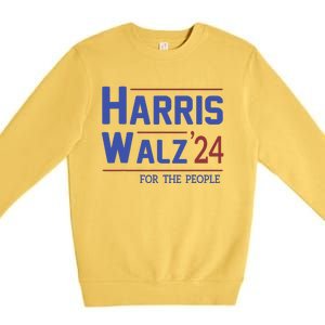 Harris Walz 2024 President American Flag Kamala Harris Waltz Premium Crewneck Sweatshirt