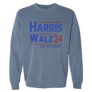 Harris Walz 2024 President American Flag Kamala Harris Waltz Garment-Dyed Sweatshirt