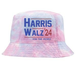 Harris Walz 2024 President American Flag Kamala Harris Waltz Tie-Dyed Bucket Hat