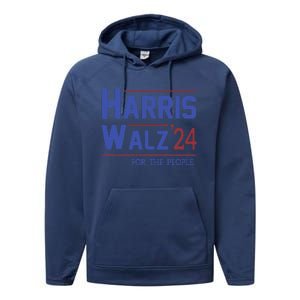 Harris Walz 2024 President American Flag Kamala Harris Waltz Performance Fleece Hoodie