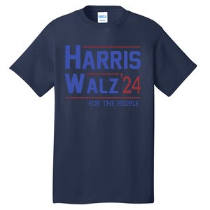 Harris Walz 2024 President American Flag Kamala Harris Waltz Tall T-Shirt