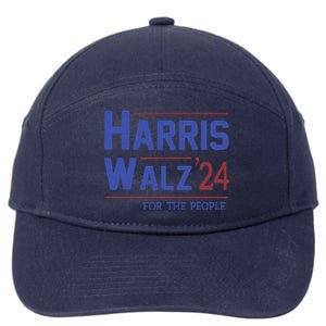 Harris Walz 2024 President American Flag Kamala Harris Waltz 7-Panel Snapback Hat