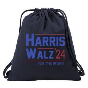 Harris Walz 2024 President American Flag Kamala Harris Waltz Drawstring Bag