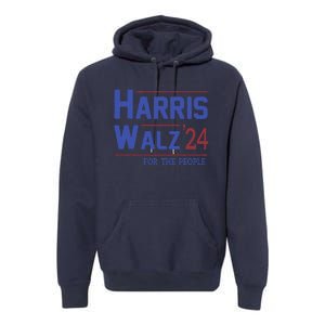 Harris Walz 2024 President American Flag Kamala Harris Waltz Premium Hoodie