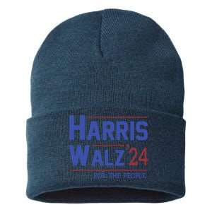 Harris Walz 2024 President American Flag Kamala Harris Waltz Sustainable Knit Beanie