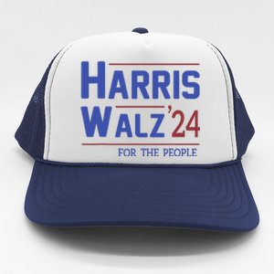 Harris Walz 2024 President American Flag Kamala Harris Waltz Trucker Hat