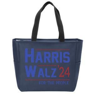 Harris Walz 2024 President American Flag Kamala Harris Waltz Zip Tote Bag