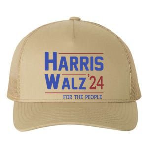 Harris Walz 2024 President American Flag Kamala Harris Waltz Yupoong Adult 5-Panel Trucker Hat