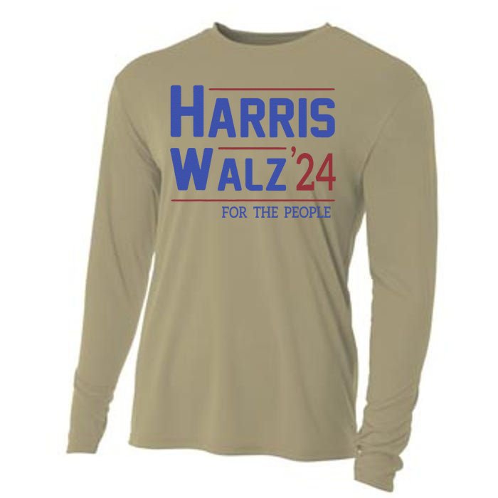 Harris Walz 2024 President American Flag Kamala Harris Waltz Cooling Performance Long Sleeve Crew