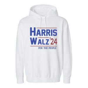 Harris Walz 2024 President American Flag Kamala Harris Waltz Garment-Dyed Fleece Hoodie