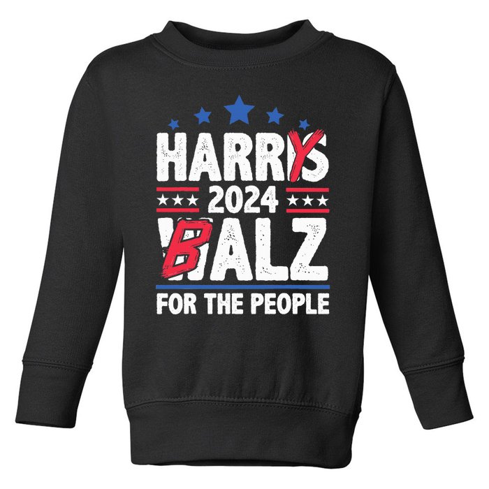 Harris Walz 24 Harry Balz 2024 Meme Democratics Vote Toddler Sweatshirt