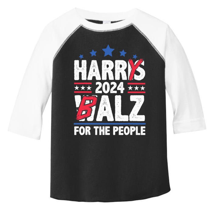 Harris Walz 24 Harry Balz 2024 Meme Democratics Vote Toddler Fine Jersey T-Shirt