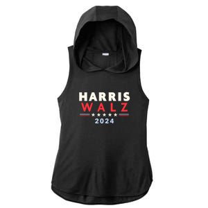 Harris Walz 2024 Election Ladies PosiCharge Tri-Blend Wicking Draft Hoodie Tank