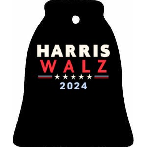 Harris Walz 2024 Election Ceramic Bell Ornament