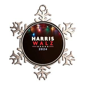 Harris Walz 2024 Election Metallic Star Ornament