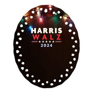 Harris Walz 2024 Election Ceramic Oval Ornament