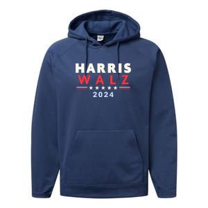 Harris Walz 2024 Election Performance Fleece Hoodie