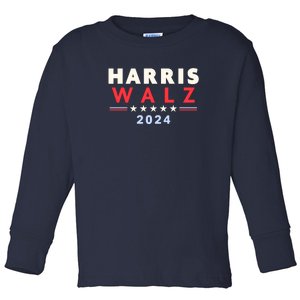 Harris Walz 2024 Election Toddler Long Sleeve Shirt